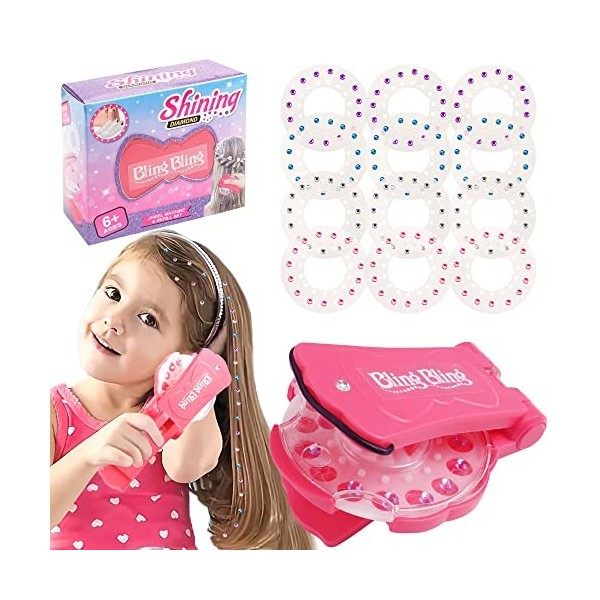 MiDoDo Hair Gems Machine Hair Bedazzler Kit avec 180 Pierres Précieuses pour Cheveux Estampe de Pierres Précieuses Outil de C