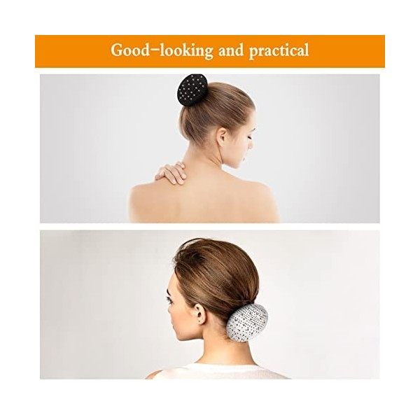 Filet Cheveux, 8Pcs Filet à Chignon, Élastique Cheveux Chignon avec Strass, Filet Chignon Invisible, Filet de Cheveux pour Do