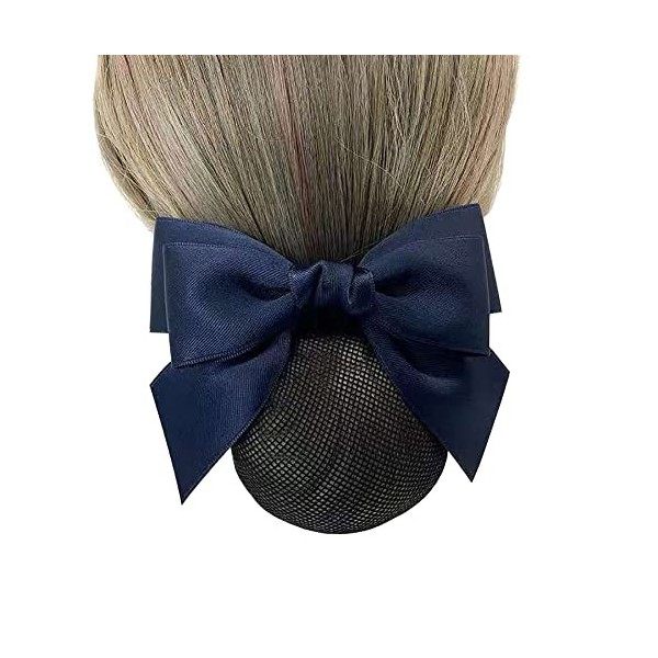 JIHUOO Filet à Chignon avec Nœud Barrette à Cheveux Française Couverture de Chignon Pince à Cheveux pour Femme Le Noir