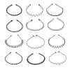 6 Pièces Bandeaux en Métal, Multi-Style Bandeaux Ondulés Élastique, Antidérapant Sport Cheveux Hoop Band, Bandeau Metal Homme