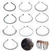 6 Pièces Bandeaux en Métal, Multi-Style Bandeaux Ondulés Élastique, Antidérapant Sport Cheveux Hoop Band, Bandeau Metal Homme