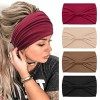 Kavya 4 Pièces Bandeau Cheveux Femme Large élastique Doux Boho Bandeau Cheveux Imprimé Léopard Yoga Sport Headband Multicolor