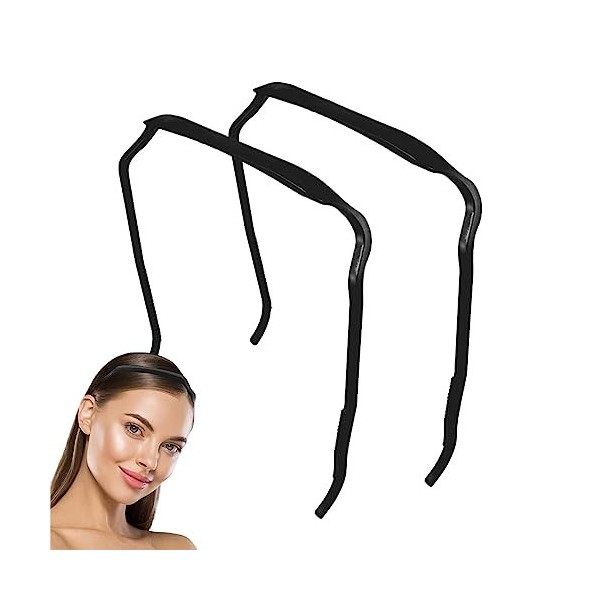 Cerceau de Cheveux Invisible, 2 pièces Cheveux Épais Bouclés Bandeau Moyen, Bandeau Carré pour Lunettes De Soleil, Outil de F