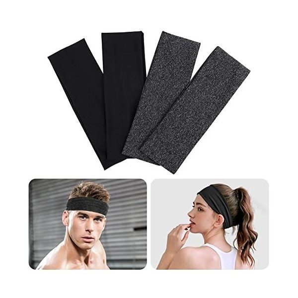 URAQT Headbands Élastique, Lot de 6 Bandeau Cheveux Femme, Bandeaux de Yoga, Bandeaux de Course Accessoires de Cheveux Dentr