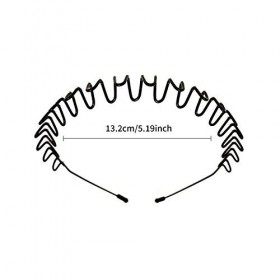 2 pièces Bandeau en Métal pour Homme et Femme, Ondulés Spring Wave Serre Tete,Unisexe Antidérapant Cerceau de Cheveux pour Yo