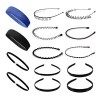 Serre tete homme elastique bandeau cheveux homme 14PCS sert tete homme Black Hair Hoop Metal Headband Bandes de cheveux en pl