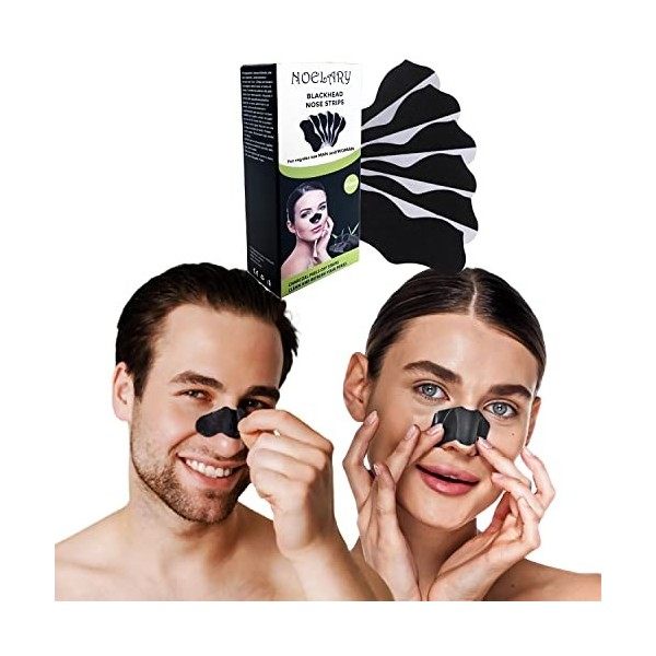 Patchs Anti-Points Noirs, NOELARY,Lot de 40 Patchs Nez Ultra Purifiant,Patch Point Noir au Charbon de Bambou,Élimination Poin...
