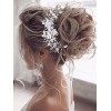 Vakkery Vigne de cheveux mariage à motif floral avec perles Serre-tête pour mariée pour femme et fille argenté 