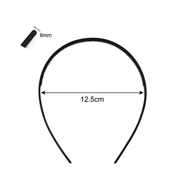 Hanyousheng Bandeau Peigne De Dents, 6 Pcs Bandeaux Unis En Plastique, Serre Tete Unisexe, pour Le Maquillage, Lavage Du Visa