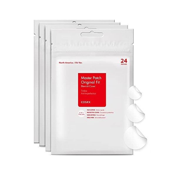 COSRX Master Patch Origial Fit 96 Patch Bouton | Pansement ADF hydrocolloïde | Patch traitement efficace anti-acné Crème Jour...