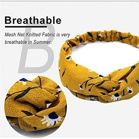 Viccess 24Pack Bandeau Cheveux Femme Vintage Fleur Imprimé Hair Bandeau Cross Noué Élastique Stretchy Head Wrap Twisted Sport