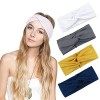 DRESHOW 4 Pièces Bandeau Cheveux Femme Boho Bandeaux Vintage Fleur Imprimé Hair Bandeau Cross Noué Élastique Bande de Cheveux