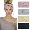 DRESHOW 4 Pièces Bandeau Cheveux Femme Boho Bandeaux Vintage Fleur Imprimé Hair Bandeau Cross Noué Élastique Bande de Cheveux