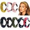 DRESHOW 8 Pièces Bandeau Cheveux pour Femme Boho Bandeaux Serre Tête Elastique Bandeaux avec Nœuds Cheveux Accessoires