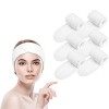 BangShou 6 Pcs Bandeau Maquillage Femme,Bandeau Cheveux pour Soin Visage, Bandeaux de Bain Esthetique, Spa Headband, Réglable