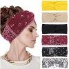 6 Pcs Bandeau Cheveux Femme, Bandana Cheveux Femme Bandeau Large Cheveux Élastique Doux Bandeau Cheveux Boho, Multicolore Hea