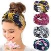 Kavya Bandeau Cheveux Femme, Headband Cheveux Femme Elastique Bandeau Femme Large Flower Headwear Yoga Hair Bands Accessoire 