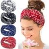 Kavya Bandeau Cheveux Femme, Headband Cheveux Femme Elastique Bandeau Femme Large Flower Headwear Yoga Hair Bands Accessoire 