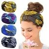 Kavya Bandeau Cheveux Femme, Headband Cheveux Femme Elastique Bandeau Femme Large Flower Headwear Yoga Hair Bands Accessoire 