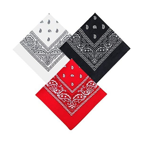 Set de 3 Pcs Bandanas, Hair Band, Unisexe Nouveauté Print Head Wrap Wristband for Outdoor Sports Randonnée Escalade