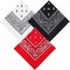 Set de 3 Pcs Bandanas, Hair Band, Unisexe Nouveauté Print Head Wrap Wristband for Outdoor Sports Randonnée Escalade