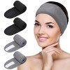 MELLIEX 4PCS Bandeau de Maquillage Réglable de Bande Cheveux Réutilisable Bande de Serviette Extensible pour La Spa Soin Visa