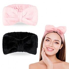 KroY PecoeD Bandeau Maquillage, Bowknot Bandeau Cheveux Femme Spa Bandeau Yoga Sports Bandeau Douche, Bandeaux de Lavage Élas