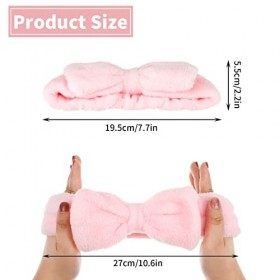 KroY PecoeD Bandeau Maquillage, Bowknot Bandeau Cheveux Femme Spa Bandeau Yoga Sports Bandeau Douche, Bandeaux de Lavage Élas