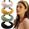 MiDoDo 4 Pièces Bandeau Noeud Cheveux Femme Vintage Bandeau Cheveux Femme Vintage Serre Tête Femme Large Twist Knot Turban Ba