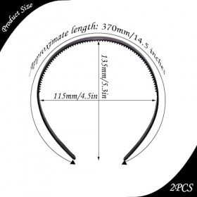 2 Pcs Bandeaux Unis en Plastique, Bandeau Peigne De Dents, Serre Tete Unisexe, Serre-Tête pour Femmes, pour le Sport, le Yoga