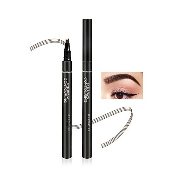 Boobeen Stylo de tatouage pour sourcils Crayon liquide imperméable pour sourcils, stylo pour sourcils de microblading avec ap