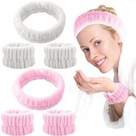 VEGCOO 2 Paires Bandeau Cheveux Femme Maquillage Bandeau Soin Visage Peut être Utilisé dès le Début du Maquillage pour se Lav