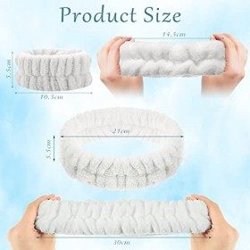 VEGCOO 2 Paires Bandeau Cheveux Femme Maquillage Bandeau Soin Visage Peut être Utilisé dès le Début du Maquillage pour se Lav