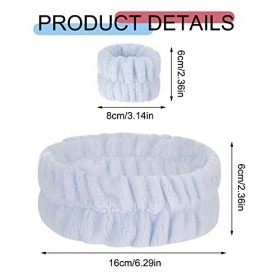 RosewineC Lot de 6 Bandeau Cheveux Femme Maquillage avec Bracelet Lavage Visage pour Cosmétiques Spa - En Microfibre Douce - 