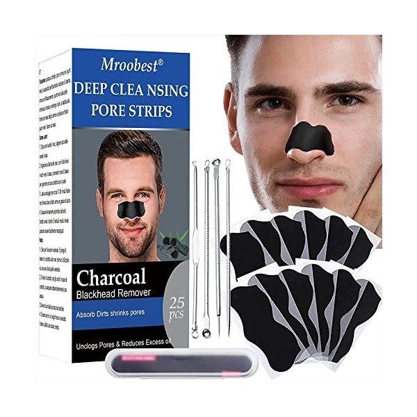 Patch Point Noir, Patch point Noir Nez,Patchs Anti-Points Noirs Pour Hommes, Charbon de Bambou Nettoyage en Profondeur Patch ...