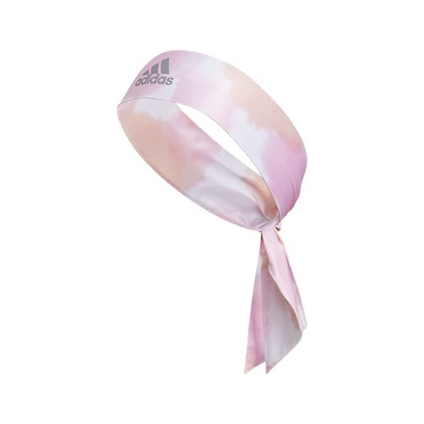 adidas Alphaskin Tie Headband, Hazy Rose/White, One Size