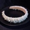 MHDGG Serre-tête en perles pour femme Blanc Bling Faux Perle Strass Serre-tête de Mariée Cheveux de Mariage Accessoires pour 