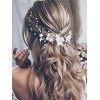 Vakkery Fleurs de Mariage Cheveux Vigne Mariée Perle Bandeau, Bijoux de Cheveux Accessoires de Cheveux pour Femmes et Filles 