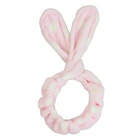 The Vintage Cosmetic Company Baby Bunny Twist Make-up Headband Super-Soft Fabric Pink Polka Dot Design