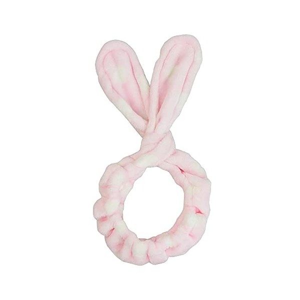 The Vintage Cosmetic Company Baby Bunny Twist Make-up Headband Super-Soft Fabric Pink Polka Dot Design