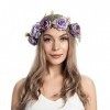 Funsveta Serre-tête pour femme avec fleur de rose - violet - Taille M