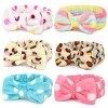 CNXUS Bow Headbands Coral Fleece Elastic Bowknot Hair Band For Girls Washing Face Makeup Cosmetic Yoga Sports Pajama Party Ch