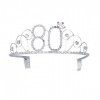 Losuya 80e anniversaire Tiara Couronne Cristal Princesse couronnes Joyeux anniversaire Accessoires Cheveux