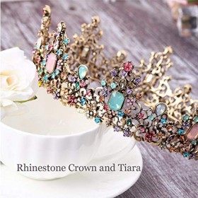 Jakawin C003 Couronnes et diadèmes de mariée avec strass Doré pour femmes et filles