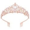 Couronnes pour femmes, Vofler Or rose Tiare Cristal Strass POUR LES CHEVEUX POUR LA princesse REINE LAMES LITTES FILITES ADUL