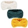 Lot de 3 bandeaux en microfibre avec nœud papillon pour femme, pour le lavage du visage, le maquillage, le spa, le douche, po