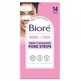 Visage & Nez Strips nettoyage en profondeur des pores par Biore pour Unisexe - 14 PC 7 Strips Pore Strips visage, 7 Pore Nez ...