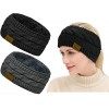 Bandeau Cheveux pour Femme Bandeaux Hiver Serre-Tête Tricoté Fille avec Doublure plus Velours Bandeaux en Tricot de Câble Ban