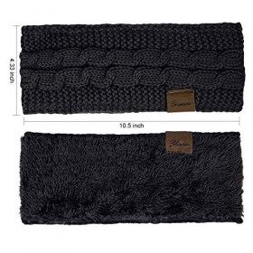 Bandeau Cheveux pour Femme Bandeaux Hiver Serre-Tête Tricoté Fille avec Doublure plus Velours Bandeaux en Tricot de Câble Ban