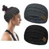 2 Pcs Bandeau Cheveux pour Femme Bandeaux Élastiques Hiver en Tricot Serre-Tête Tricoté Fille Cache-Oreilles Turban Wraps Sho